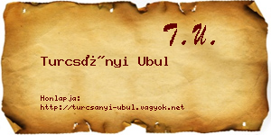 Turcsányi Ubul névjegykártya